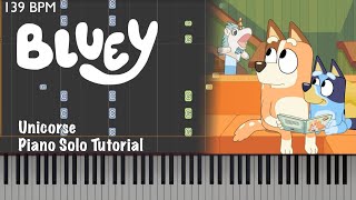 Bluey Unicorse Dance William Tell Overture Piano Solo Tutorial
