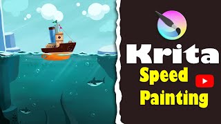 Krita Digital Drawing - Digital Illustration Scary Ocean - Speed Paint by Pallab Biswas