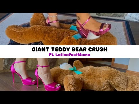 🧸 Giant Teddy Bear Trample | Pink Heel Crushing all over Teddy Bear 🧸💖 | Double Trouble 💋