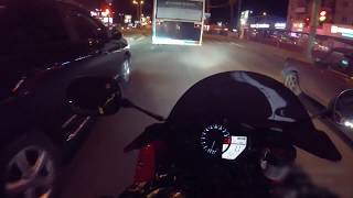 Ночная погоня ДПС за мотоциклом Yamaha R1 под классную музыку!!!