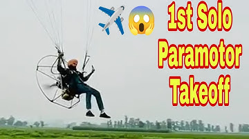 1st time Flying solo Paramotor Takeoff with Pilot Kuldeep Taak | paramotor training Course in india