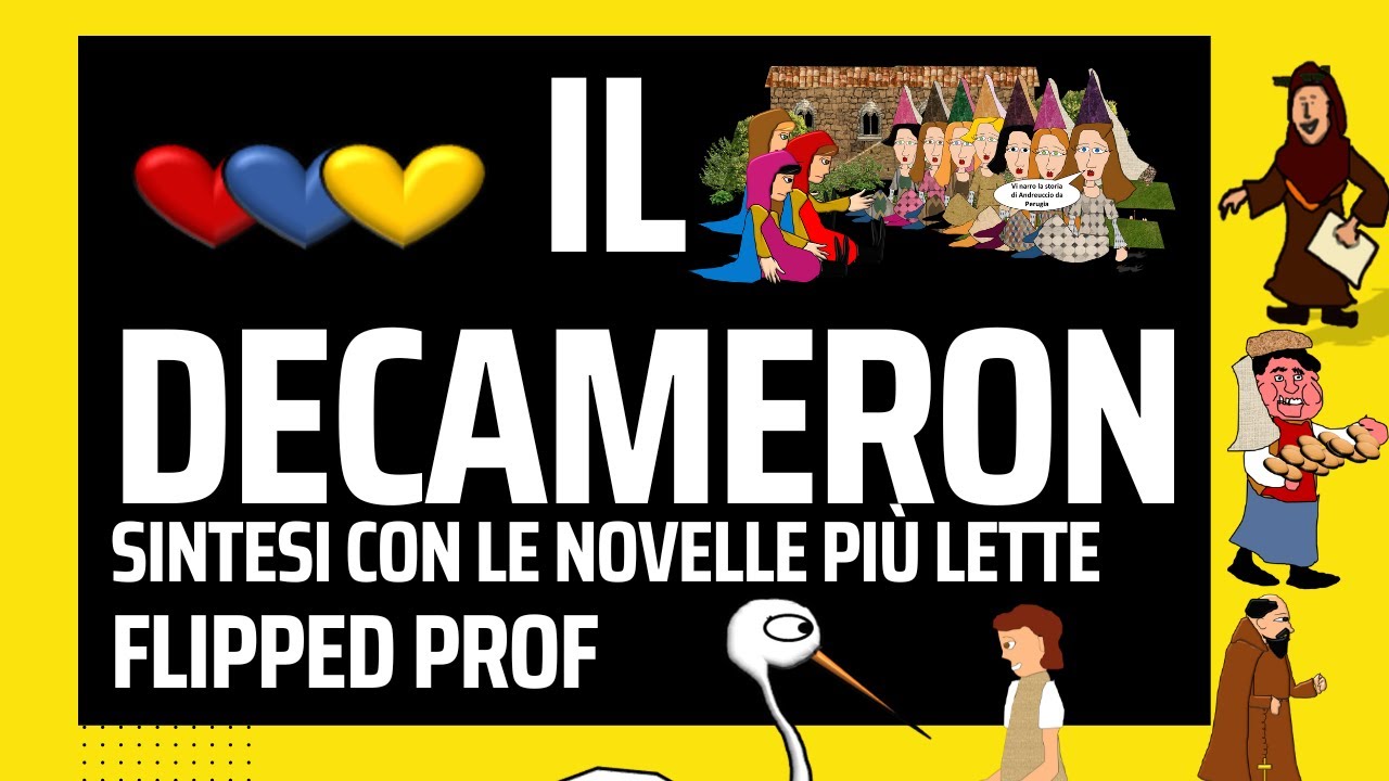 Il DECAMERON riassunto completo delle le novelle più studiate e i disegni di FLIPPED PROF 1