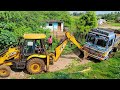 Jcb backhoe pulling out leyland truck  jcd  jp tamil tv