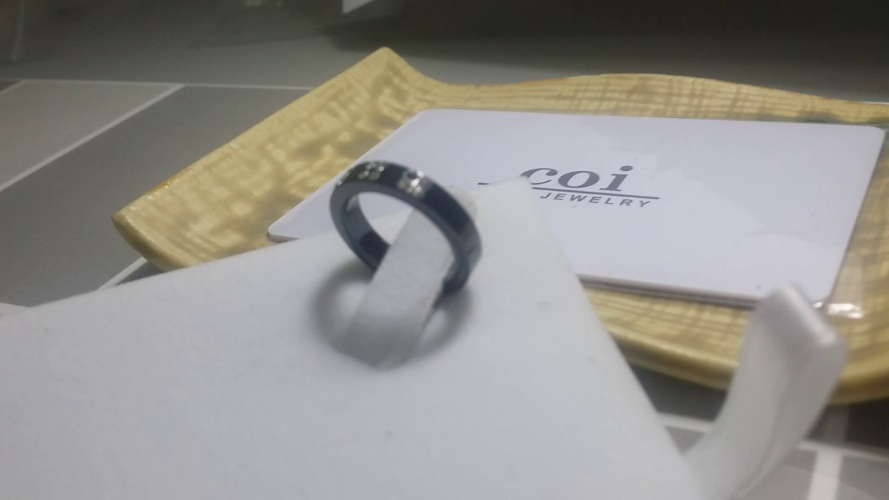 COI Black Ceramic Wedding Band Ring - TG2042