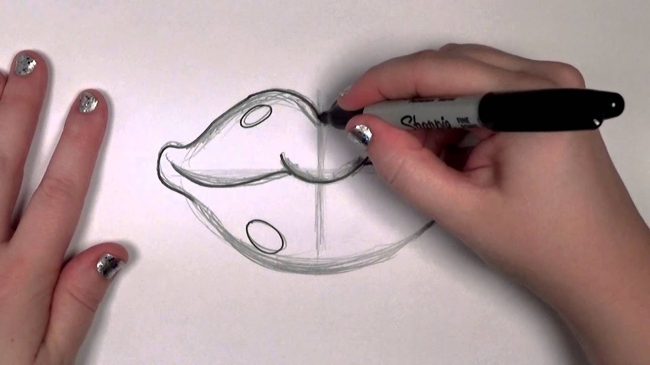 How to Draw Red Cartoon Lips | CC - YouTube