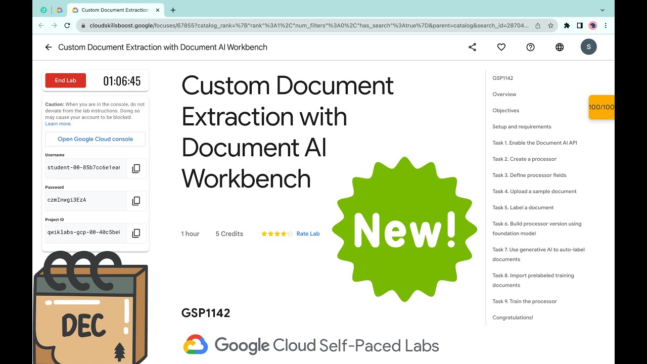 [NEW] Custom Document Extraction with Document AI Workbench #qwiklabs # ...