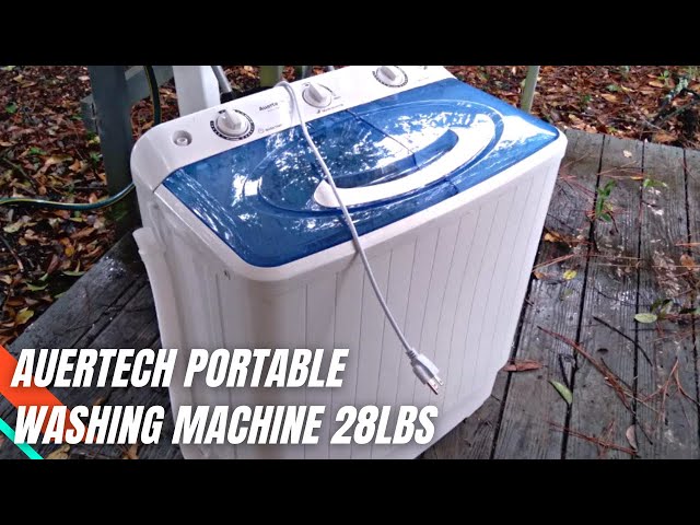Auertech Portable Washing Machine 28lbs Mini Twin Tub Semi-Automatic Washer  Spinner Combo with Drain Pump 