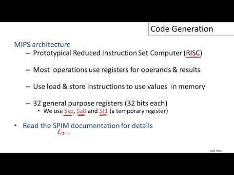 12-01: Introduction to Code Generation | Based on The Dragon Book