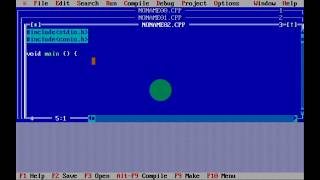 Hello world Program in c from Turbo++.