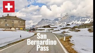 San Bernardino Pass Driving in Switzerland in May 2023 from Cama to San Bernardino Pass