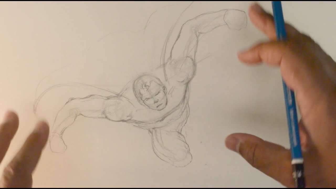 How to Draw a flying figure - YouTube