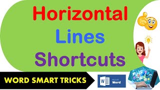 Horizontal Lines Smart Tricks in MS Word