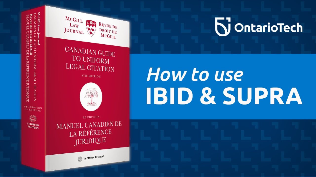 How to Use Ibid and Supra Using McGill - YouTube