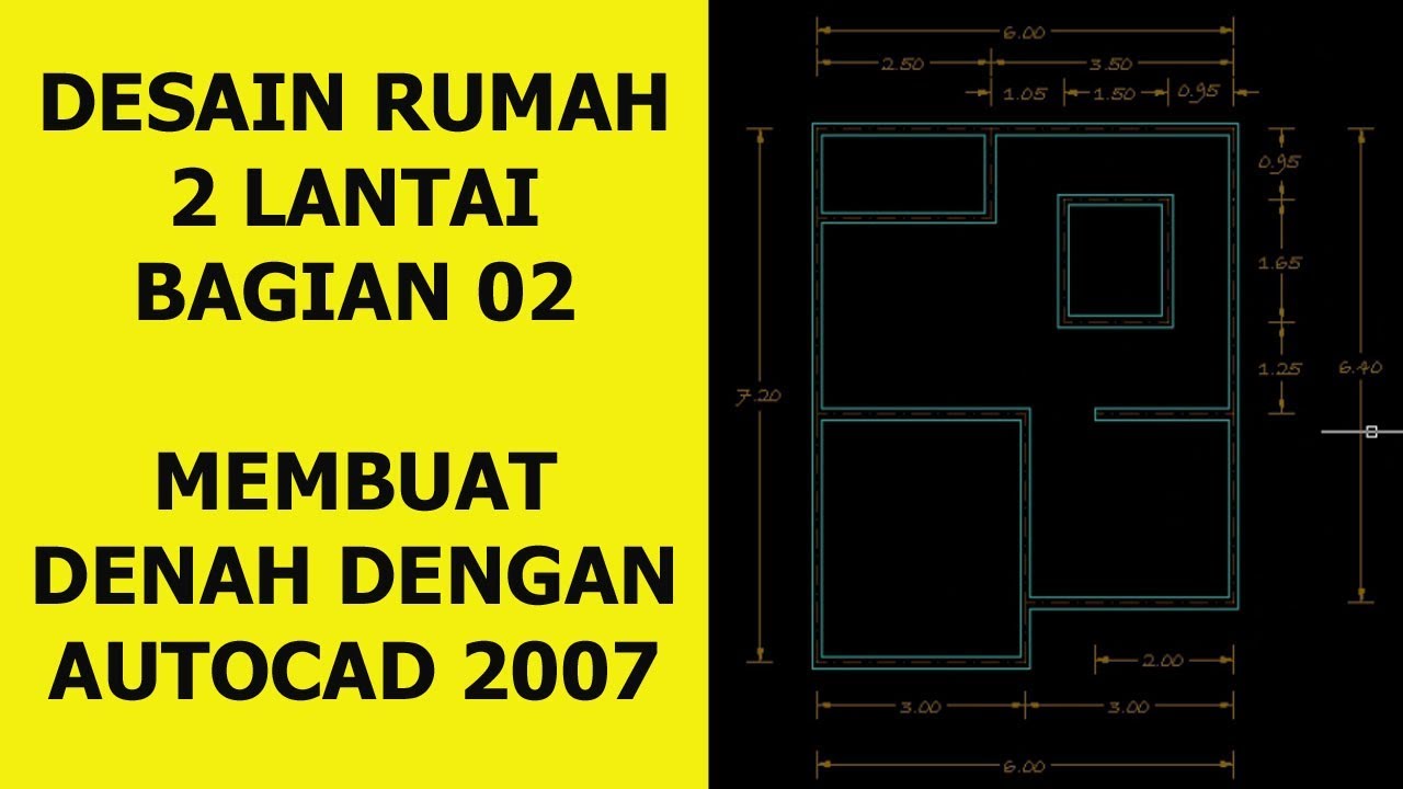 Belajar desain  rumah  2  lantai  dengan AutoCAD Pemula bagian  