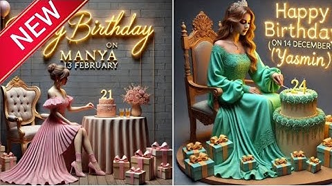 How To Create Happy Birthday 3D Art Girl Name Ai image | Bing Image Creator | New video Ai image# Ai