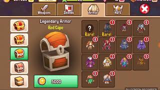 Adventure Town - buying ultimate armor and spending 500k gold to upgrade heroes screenshot 2