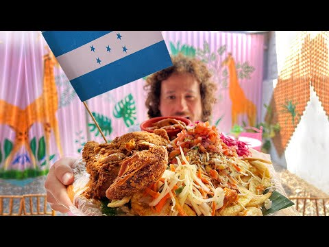 Probando comida callejera en HONDURAS 🇭🇳🍗