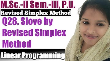 Revised Simplex Method l Post Optimality Analysis l Operation Research in Hindi l