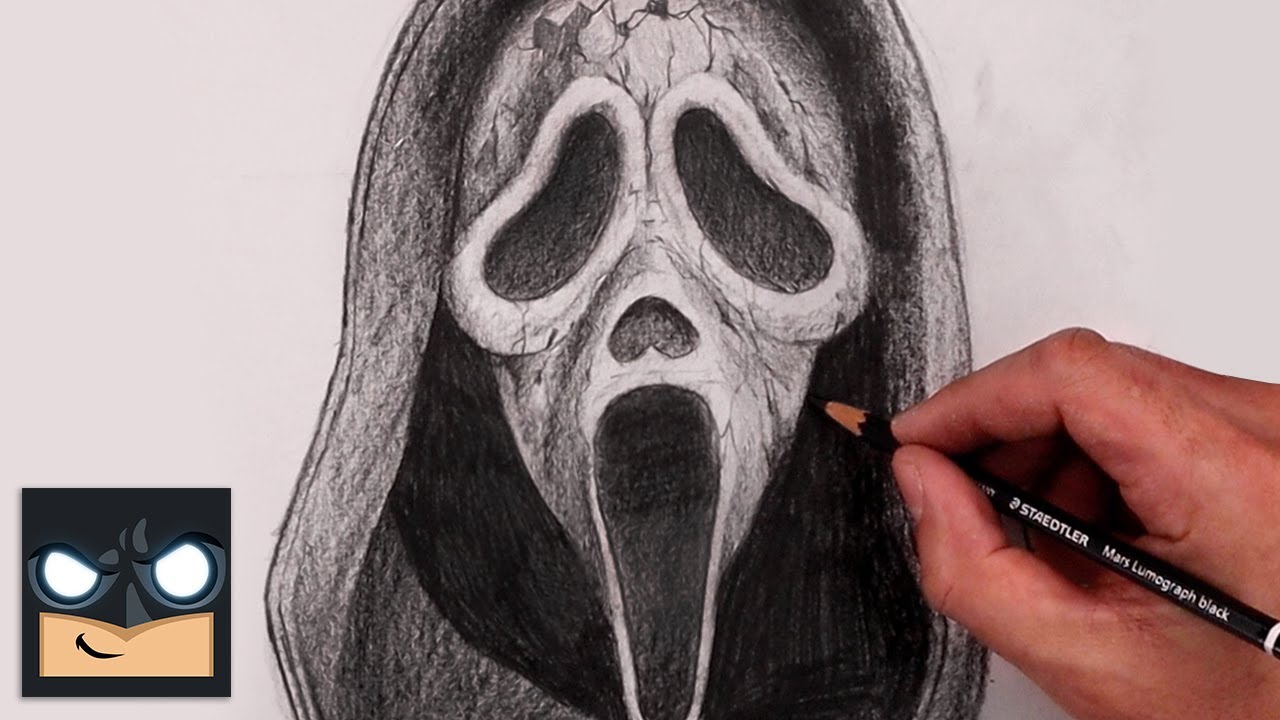 How To Draw Ghostface | Scream 6 Sketch Tutorial - YouTube