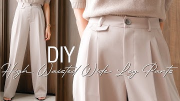 🌹DIY Wide Leg Pants | How To Make High Waisted Wide Leg Pants [Trousers series]