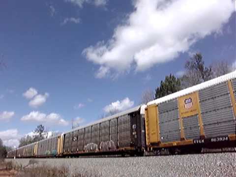 bnsf 5729 CSX R208 autorack train UP powered