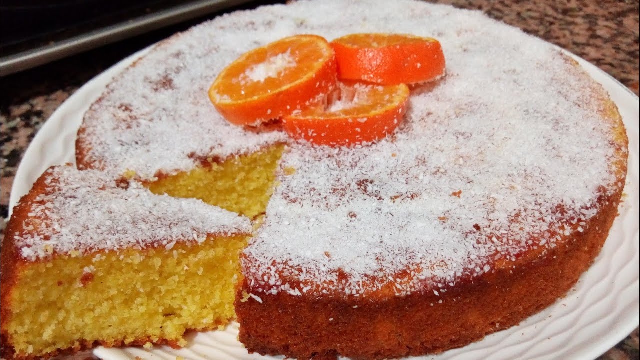 كيك المندرين وزيت الزيتوون  بدون غلوتين أو جلوتين رائعة ولذيذة صحية ❤👌