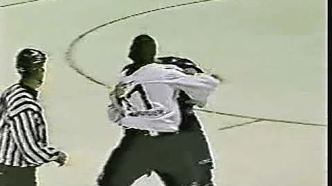 Joel Theriault (white) vs Jacques Lariviere AHL Se...
