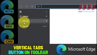 add or remove vertical tabs button on toolbar in microsoft edge