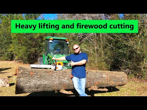 #237 John Deere 4066R max lift capacity! Stihl MS462 cutting firewood