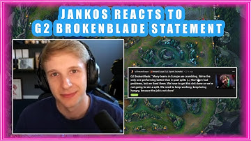 Jankos Reacts to G2 BrokenBlade STATEMENT 🤔