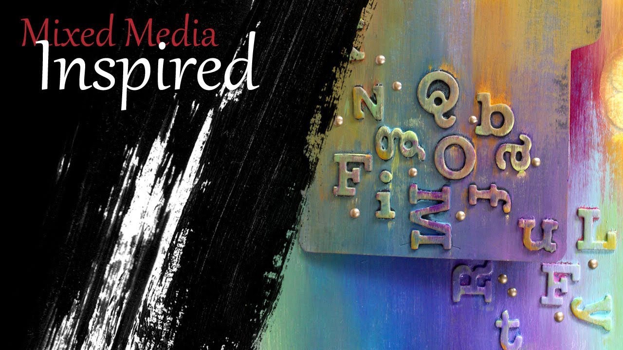 Dry Brush Rainbow Collage  |  Mixed Media Art Journal Page