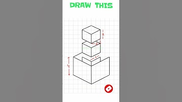 how to draw 3D step by step | very easy | with dimension #3D #shorts #drawing #art