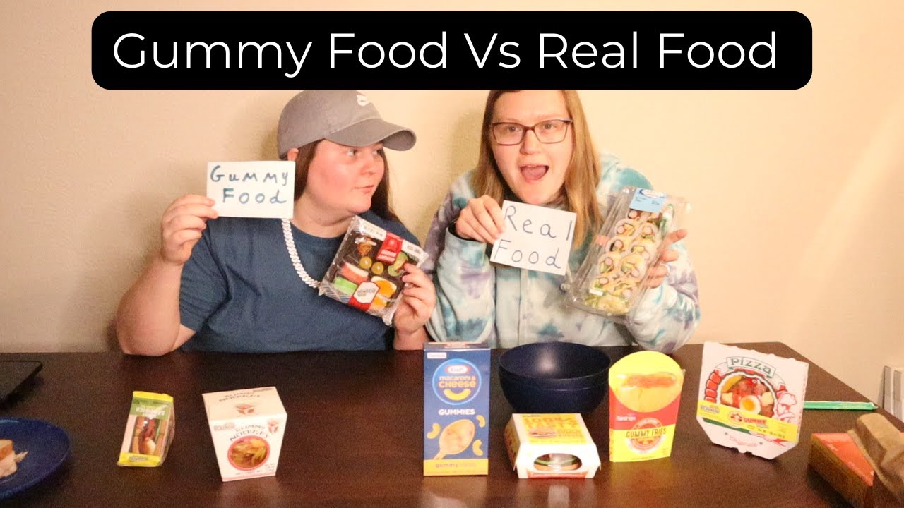 Real food vs gummy food challenge YouTube