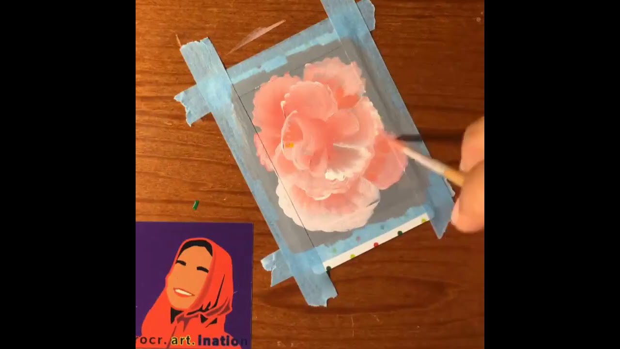 One Stroke Rose: Painting Over Polaroid Timelapse Series