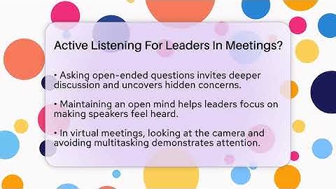 Active Listening For Leaders In Meetings? - The Personal Growth Path