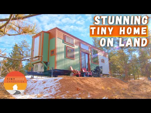 Couple Develops Raw Land for Tiny House - stunning 10' wide tiny home!
