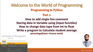 How to Calculate Student average percentage using python | python Scaffolding | Learn how to code screenshot 2