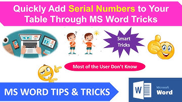 Quickly Insert Auto Serial Numbers to Your Table in MS Word