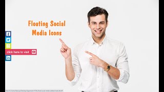How to create an animated  fixed social media sidebar | using HTML & CSS | Sticky Social Buttons