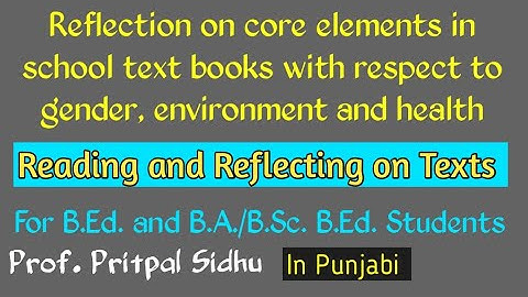 Reflection on core elements in school text books with respect to gender, environment and health