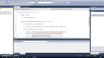 Penerapan struktur kontrol percabangan IF ELSE menggunakan bahasa C#