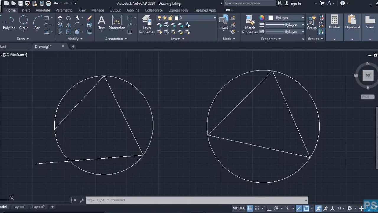 5 CAD BY PSG AutoCAD 2020 Circle Command - YouTube