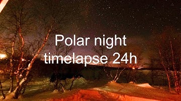 Polar Night (kaamos) beyond the Arctic circle - timelapse, 24h, 4k