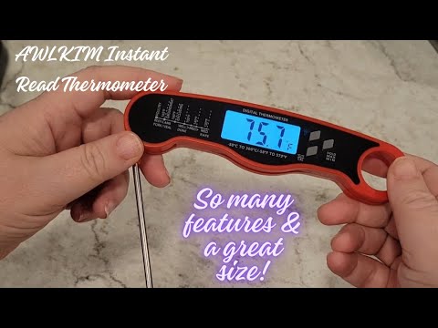 AWLKIM Instant read thermometer, accurate & full of useful features, backlit Grill BBQ Cooking Candy