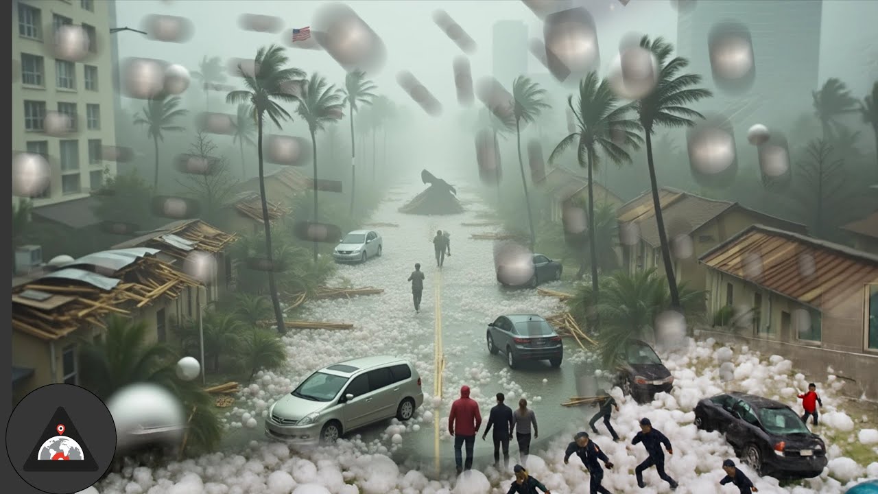 Chaos in Florida Today! Brutal Hail Storm Destroys Homes & Cars in Palm ...