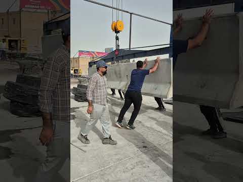 تست جرثقیل سقفی ۱۰ تن در کارگاه ساخت قطعات بتونی