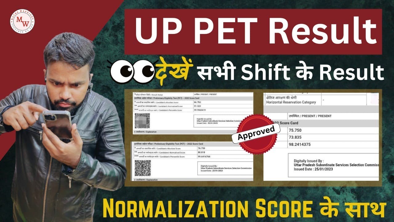 Uppet UP PET 2022 Result सभी Shift के Live देखे | अपना Norlmalized Score Live ...