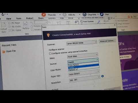 Scan tự động file pdf bằng foxit máy đa năng Canon 235 236