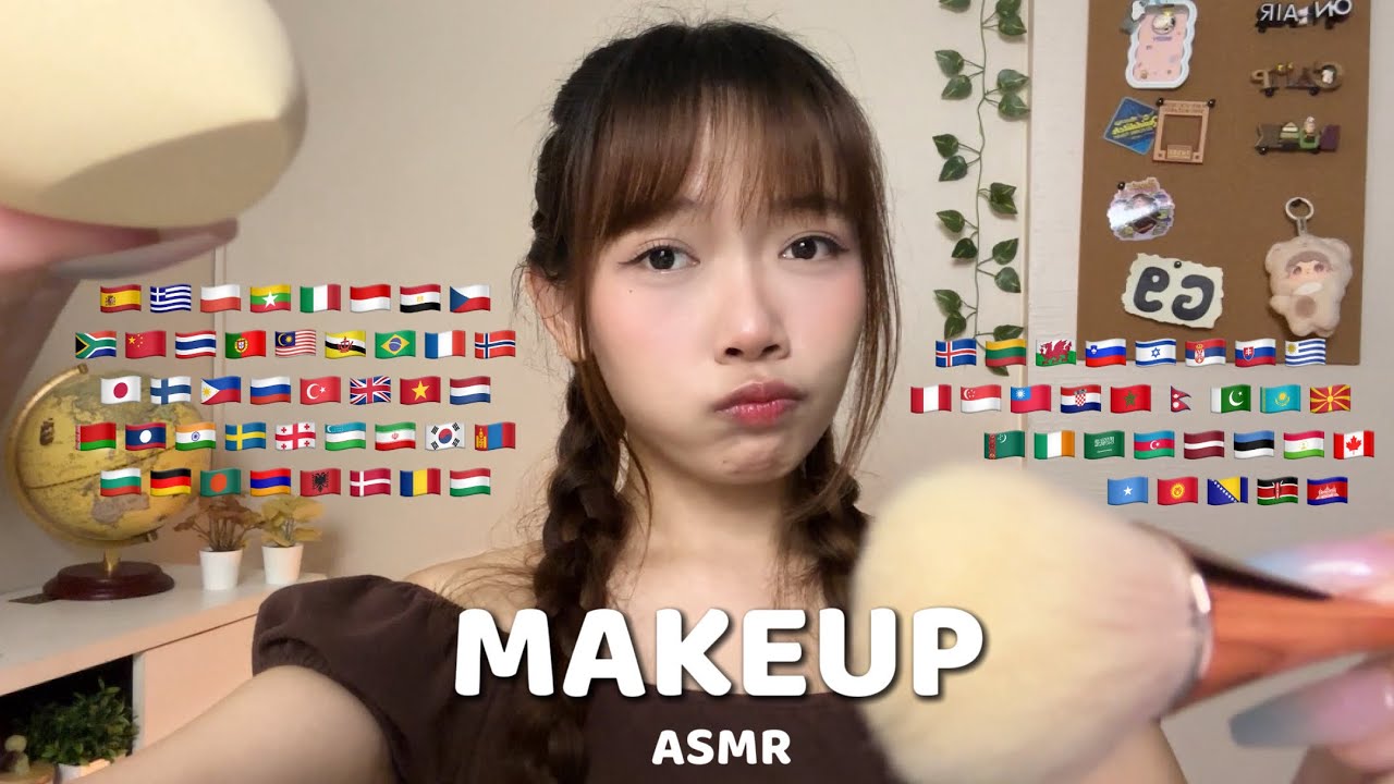 ASMR Makeup in 70+ Different Languages (2 hours for sleep)