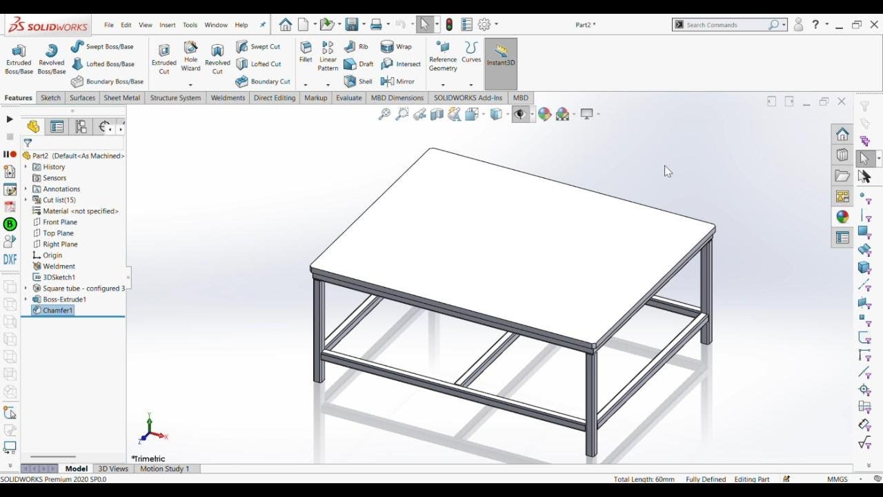 Work Table Solidworks Solidworks Tutorial_Structure Table with Cover - YouTube
